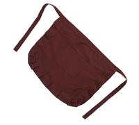 OSALADI Tablier de Serveuse Demi-long en Coton Dentelle, Couleur Café, Pratique et Résistant Cuisine Professionnelle, Tablier de Travail Poche, pour Restaurant et Service