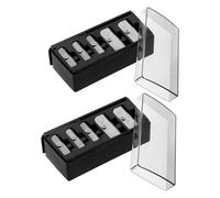 OSALADI Taille-crayon Cosmétique Manuel 5 Trous Noir avec Couvercle, Aiguisoir Précis pour Crayons à Lèvres, Sourcils et Eye-liner, Lot 2 Pièces, Outil Maquillage de Voyage Hygiénique