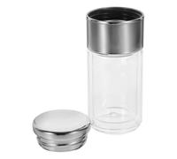OSALADI Tasse à Thé en Verre Double Paroi 200ml avec Couvercle et Filtre | Acier Inoxydable, Base Plate et Design Intégré, pour Feuilles Séchées, Tisane, Bureau, École et Bibliothèque Style Aléatoire