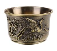 OSALADI Tasse à Thé Rétro Chinoise en Alliage Bronze à Motif Dragon et Phoenix Petite Taille pour Thé Café Vin et Bière Vintage pour Maison et Cérémonie Décoration Élégante
