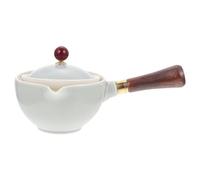 OSALADI Théière Céramique Rotative à 360° Poignée Latérale, Bouilloire Résistante la Chaleur, Surface Lisse, Petite Taille pour Maison et Restaurant, Couleur Gris Élégant