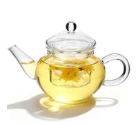 OSALADI Théière en Verre Borosilicaté Épaissi 250 Ml avec Infuseur Filtrant Résistante Haute Température Transparente Maison et Bureau Bouilloire à Thé Délicatement Parfumée