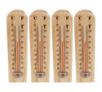 OSALADI Thermomètre décoratif mural en bois 4pcs, pour cave à vin et garage, style traditionnel, cadran analogique, usage intérieur
