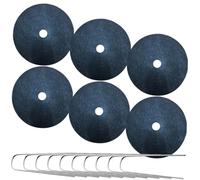 OSALADI Toile de Paillage Non Tissée Anti-Racines 52 CM Noire 6 Pièces avec 20 Piquets en U pour Jardin Verger Protection Contre Les Herbes Indésirables Bâche de Désherbage Résistante au