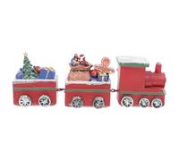 OSALADI Train de Noël en Résine Petit Modèle Décoration de Bureau Festive pour Garçon et Filles Ornement Artistique de Table Présent de Noël Unique Décoration de Train Hiver