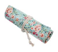 OSALADI Trousse à Crayons Enroulable Toile Floral Sac de Rangement Pratique et Spacieux pour Crayons de Couleur Organisateur Portable à Compartiments pour École et Bureau