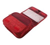 OSALADI Trousse de Toilette Maternité Rouge Crochet Suspendu, Grosse Capacité, Pliable en Tissu Cationique, pour Camping et Voyage