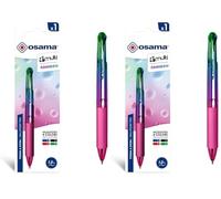 OSAMA 4 Multi Rainbow - Stylo 4 Couleur Personnalisé Coloré, 1 Pièce - Stylo Bille 1mm Pointe Moyenne avec Encre Noire, Bleue, Rouge et Verte - Stylos Couleur Papeterie, Fourniture Scolaire et Bureau