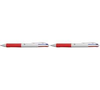 OSAMA, 4 Multi - Stylo 4 Couleur, 1 Pièce - Stylo Bille 0,1 mm Pointe Fine à Déclic en Caoutchouc avec Encre Noire, Bleue, Rouge et Verte - Stylo Couleur pour Papeterie, Fourniture Scolaire et Bureau