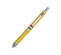 Osama, Quadra - Stylo Bille 0,8 mm Pointe Fine + Porte Mine 0,5 mm, à Déclic en Caoutchouc - Stylo Couleur avec Encre Noire, Bleue et Rouge, Idéal pour Papeterie, Fourniture Scolaire et Bureau, Jaune