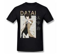 Osamu Dazai Card Anime Casual T Shirt Black M