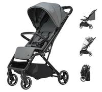 OSANN - Poussette pour bébé/enfant Boogy 2-0-22 kg - 51 x 105 x 84,5 cm - Légere et compacte, dossier réglable, suspensions, pare soleil, housse de pluie - Gris