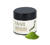 OSARI Matcha Cérémoniel - Première récolte de Kagoshima, Japon - 100% pur, testé en laboratoire - Moulu sur pierre, riche en antioxydants et en umami doux - Pour latte matcha et thé (30 grammes)