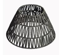 Osasy Abat-jour en rotin - Style bohème - Pour lustre - Lampadaire -Noir Vintage pour Intérieur - Pour table ou bureau - 30cm abat jour suspension Décoratif