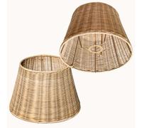Osasy Abat-jour en rotin tressé à la main, forme conique, polyvalent pour plafonds, suspensions, lampes murales et de table (1, couleur rotin naturel)