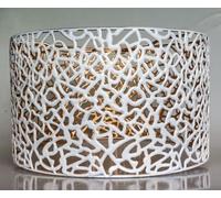 Osasy Décorative Abat-jour Métallique Ajouré, Motif Géométrique, Design Moderne, Blanc et Doré abats-jour Suspension Luminaire