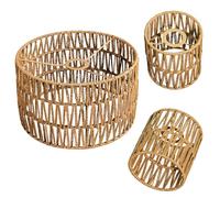 Osasy Lot d'abat-jours décoratifs/chics, 1 x 30 cm et 2 x 15 cm de hauteur, design bohème naturel/moderne, pour lampes suspendues, lampes de table et lampes de table (motif rustique A)