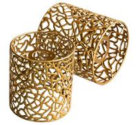 Osasy Lot de 2 abat-jours en métal - E27/E14 - Doré - Pour lampe suspendue, lampadaire - Design ajouré décoratif