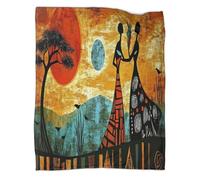 OSBELE Style Africain Plaids Doux Et Chauds Art Minimaliste Plaids en Flanelle Imprimée pour Lits Et Canapés 40x50inch(100x130cm)