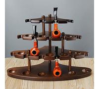 OSBELE Support de Pipe à Tabac en Bois Support d'affichage pour 15 Pipes à Fumer en Frêne Massif