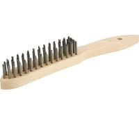 Osborn brosse métallique 3 rangées - Brosse métallique manuelle avec manche en bois - Brosse en acier, fil d'acier droit