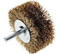 Osborn brosse métallique pour perceuse ø 80mm - embout brosse métallique pour les endroits difficiles d'accès - brosse ronde avec tige, fil d'acier laitonné ondulé
