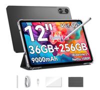 OSCAL 2026 Dernier Tablette Android 15 avec Stylet, Tablette Tactile 12 Pouces avec Carte SIM, 36GB RAM + 256GB ROM (TF 2TB), Batterie 9000mAh, Octa-Core, Écran 2K, Widevine L1/WiFi 5G/OTG/Face ID