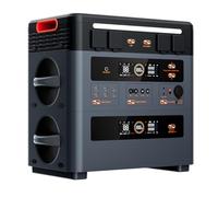 Oscal 2400W Générateur électrique portable, batterie LFP 2016Wh, générateur solaire on/off-grid, avec deux haut-parleurs de 50W, onduleur 5ms, Port DP100W, inclut une batterie supplémentaire de 2 kWh.