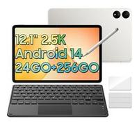 Oscal ELITE1 Tablette Tactile 12 Android14 RAM 24Go ROM 256Go/SD 1To 8800mAh(33W) Mode PC WPS Stylet Gratuit Blanc Avec Clavier K1 Blanc