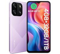 OSCAL Flat 1C Telephone Portable, 4GB+32GB/SD-1To, 6,52" IPS HD Écran, Smartphone Pas Cher Batterie 4700mAh, Android 13, Caméras 8MP+5MP, Smartphone Double SIM/Face ID/GPS/2Ans De Garantie - Violet