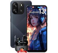 Oscal FLAT 1C Téléphone Portable pas cher 6,5 pouces 4Go+32Go 4700mAh Android 13 Noir avec Blackview Airbuds 8