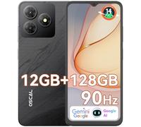 OSCAL Flat 2 Android 14 Telephone Portable, 12Go(4+8)+128Go/TF 2To Smartphone, Octa Core, 6.56"HD+, 90Hz, 5000mAh,Gemini AI,13MP+8MP, Smartphone Pas Cher 4G Dual SIM, Face ID/GPS/2Ans De Garantie,Noir