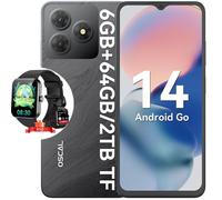 OSCAL FLAT 2C - Smartphone 6,56"" 64 Go, 5000 mAh, Android 14 Go, Dual SIM Noir + Smartwatch Blackview R50