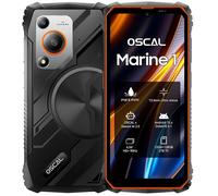 OSCAL MARINE 1 Smartphone robuste Orange-4Go(8Go ext.)RAM,128Go ROM+microSD 2To,6.56"" 90Hz,5100mAh,Android 15,IP68/IP69K,Dual SIM