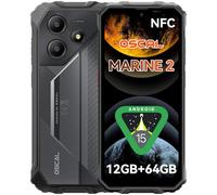OSCAL Marine 2 Telephone Incassable 2025 Android 15, 11000mAh Telephone Portable Incassable, IP69K, 12GB+64GB/2To, 6,56" HD+ 90Hz, 16MP+8MP, 4G Dual SIM/Gemini AI 2.0/NFC/5G WiFi/GPS/2Ans Garantie