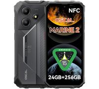 OSCAL Marine 2 Telephone Portable Incassable 2025, 11000mAh Telephone Incassable, Android 15, 24GB+256GB/2To, IP69K, 6,56" HD+ 90Hz, 16MP+8MP, 4G Dual SIM/Gemini AI 2.0/NFC/5G WiFi/GPS/2Ans Garantie