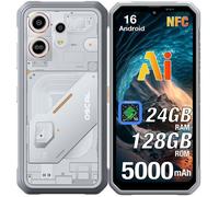 Oscal Marine 3 Smartphone 24Go + 128Go 6.56'' 16MP Caméra + Vsion nocturne Téléphone Incassable 5000mAh Double SIM 4G NFC GPS Blanc