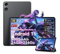 Oscal Pad 100 Tablette Tactile 12" Android 15 2.4G+5G Wifi RAM 24Go ROM 256Go/SD 2To 9000mAh 16MP+8MP Dual SIM,Mode PC WPS - Gris