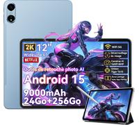 Oscal Pad 100 Tablette Tactile 12 Android 15 2.4G+5G Wifi RAM 24Go ROM 256Go/SD 2To 9000mAh 16MP+8MP Dual SIM,Mode PC WPS - Bleu Bleu