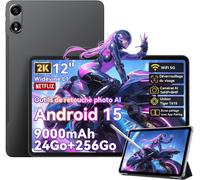 Oscal Pad 100 Tablette Tactile 12" Android 15 2.4G+5G Wifi RAM 24Go ROM 256Go/SD 2To 9000mAh 16MP+8MP Dual SIM,Mode PC WPS - Gris