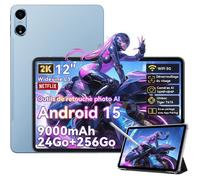 Oscal Pad 100 Tablette Tactile 12 Android 15 2.4G+5G Wifi RAM 24Go ROM 256Go/SD 2To 9000mAh 16MP+8MP Dual SIM,Mode PC WPS - Bleu Bleu