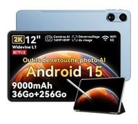 Oscal Pad 100 Tablette Tactile 12" Android 15 2.4G+5G Wifi RAM 36Go ROM 256Go/SD 2To 9000mAh 16MP+8MP Dual SIM,Mode PC WPS - Bleu Bleu G
