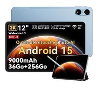 OSCAL PAD 100 Tablette Tactile 12 Pouces Android 15 avec Stylet+Étui|36Go RAM 256Go ROM Ext.2To,5G WiFi,GPS,Widevine L1,Caméra AI