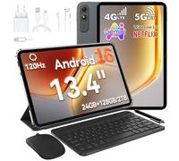 OSCAL Pad 200 Tablette 13.4 Pouces 120Hz FHD Android 16, 24Go+128Go (TF 2To) Octa-Core, Tablette Tactile avec Clavier et Souris, 8300mAh/18W, 16MP+8MP, Widevine L1/Gemini AI/Faciale ID/GPS 1PCS