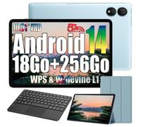 Oscal Pad 80 WiFi Tablette Tactile 10.51"" FHD Android 14 2.4G+5G WiFi 5, RAM 18 Go ROM 256 Go-SD 1 To 8200mAh Bleu Avec Clavier K1