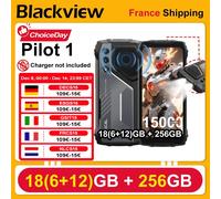 Oscal Pilot 1 [pas de chargeur UE] Smartphone robuste 18 Go (6 + 12), 256 Go, 15 000 mAh, double lampe de poche, écran 6,67 pouces, Android 14, 50 MP, 138 dB noir
