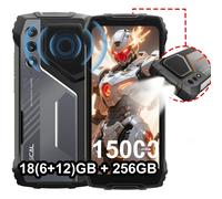Oscal Pilot 1 [Sans chargeur UE] Smartphone robuste Écran 6,67'' Android 14 18 Go (6+12) 256 Go 15000 mAh Double lampe torche 50 MP 138 dB noir