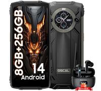 PILOT 2 Smartphone Incassable 6.5 Double Ecran (8+16)Go+256Go 50MP+32MP 8800mAh Noir avec Ecouteurs Bluetooth HiBuds 5