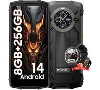 Oscal PILOT 2 Smartphone Incassable Double Écran 6.5" 16Go+256Go 50MP 8800mAh Dual SIM Noir avec Smartphone Blackview W50 Pro