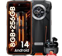PILOT 2 Smartphone Incassable 6.5 Double Ecran (8+16)Go+256Go 50MP+32MP 8800mAh Orange avec Ecouteurs Bluetooth HiBuds 5
